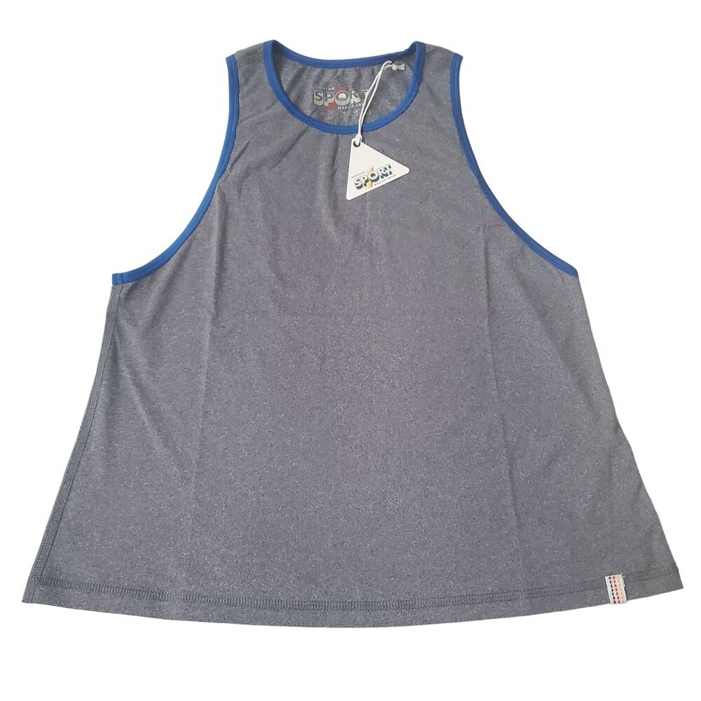 Marine Layer Liza sport tank top womens size medium Gray round neck activewear - Picture 3 of 9
